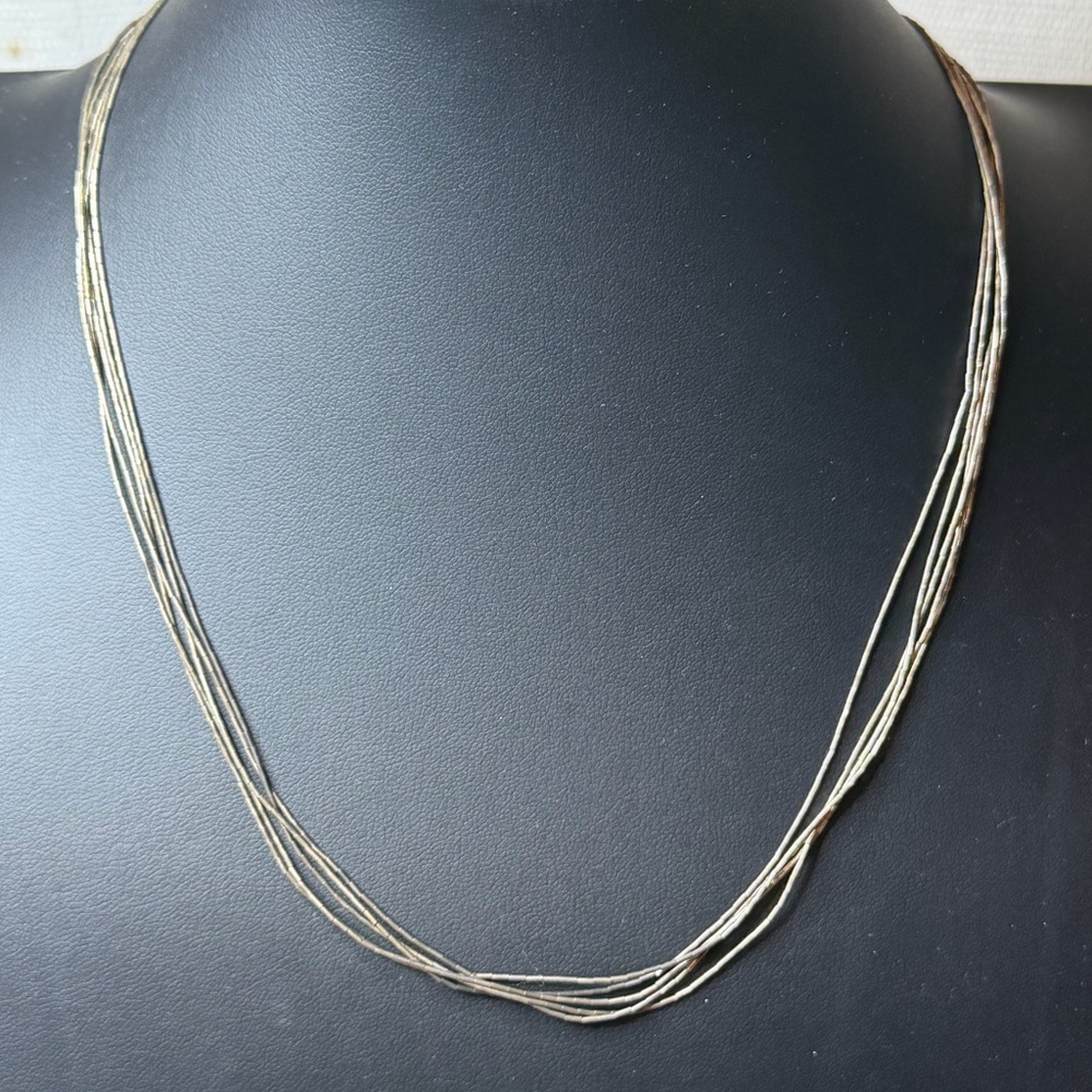 Vintage Liquid silver 925 Sterling silver 5 strand 18” necklace #M63